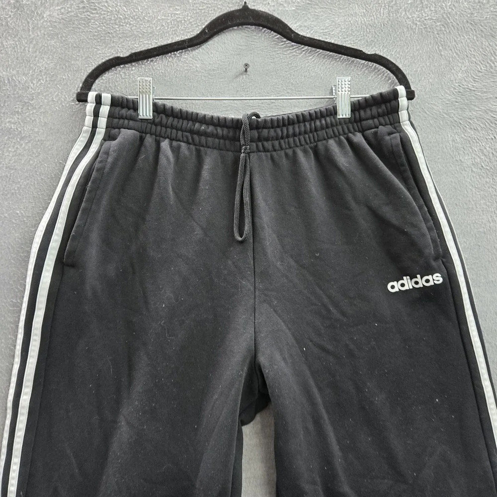 Adidas Men Activewear Pants L‎ Black Sweatpants Gorpcore Logo Stripe 27